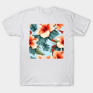 Hibiscus Flowers Pattern 16 T-Shirt